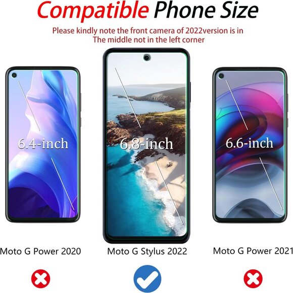 Moto G Stylus 2022 4G/5G Tempered Glass Screen Protector, [2 Pack] [Anti-scratch - Picture 7 of 12